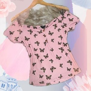 Pink off the shoulder top